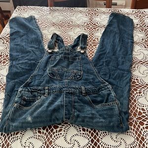 Distressed overalls from the gap